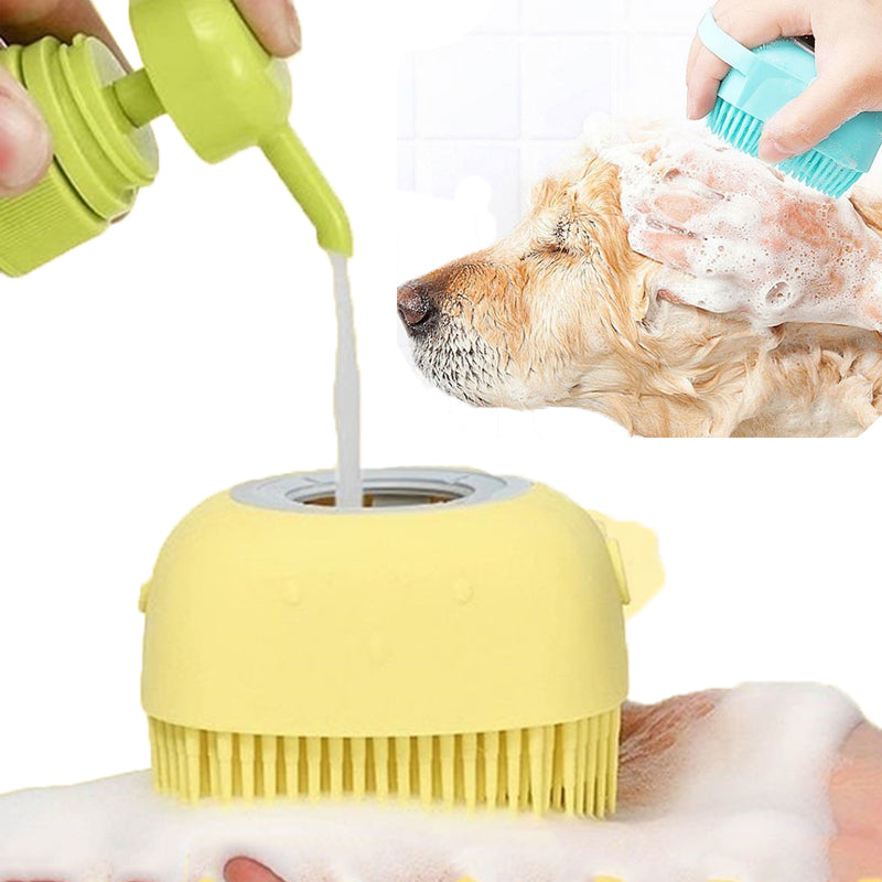 Escova de banho porta shampoo para pets